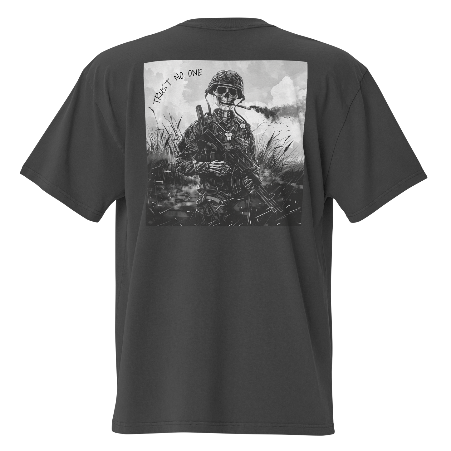 Oversized faded t-shirt ( TRUST NO ONE )